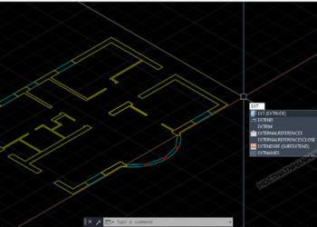 Hướng dẫn cách sử dụng lệnh Extrude trong CAD để dựng khối tường 3D từ mặt bằng 2D có sẵn