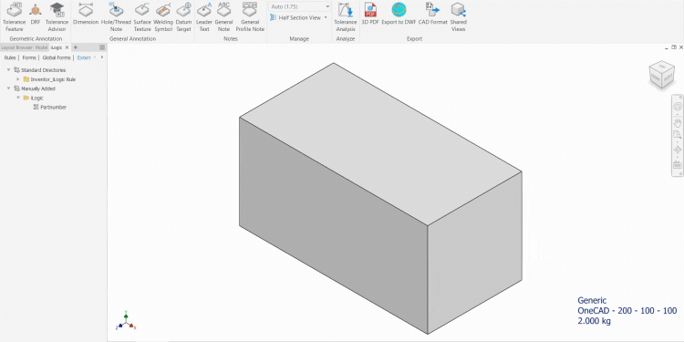 Tùy chình hiển thị các thông số ra cửa làm việc trên Inventor