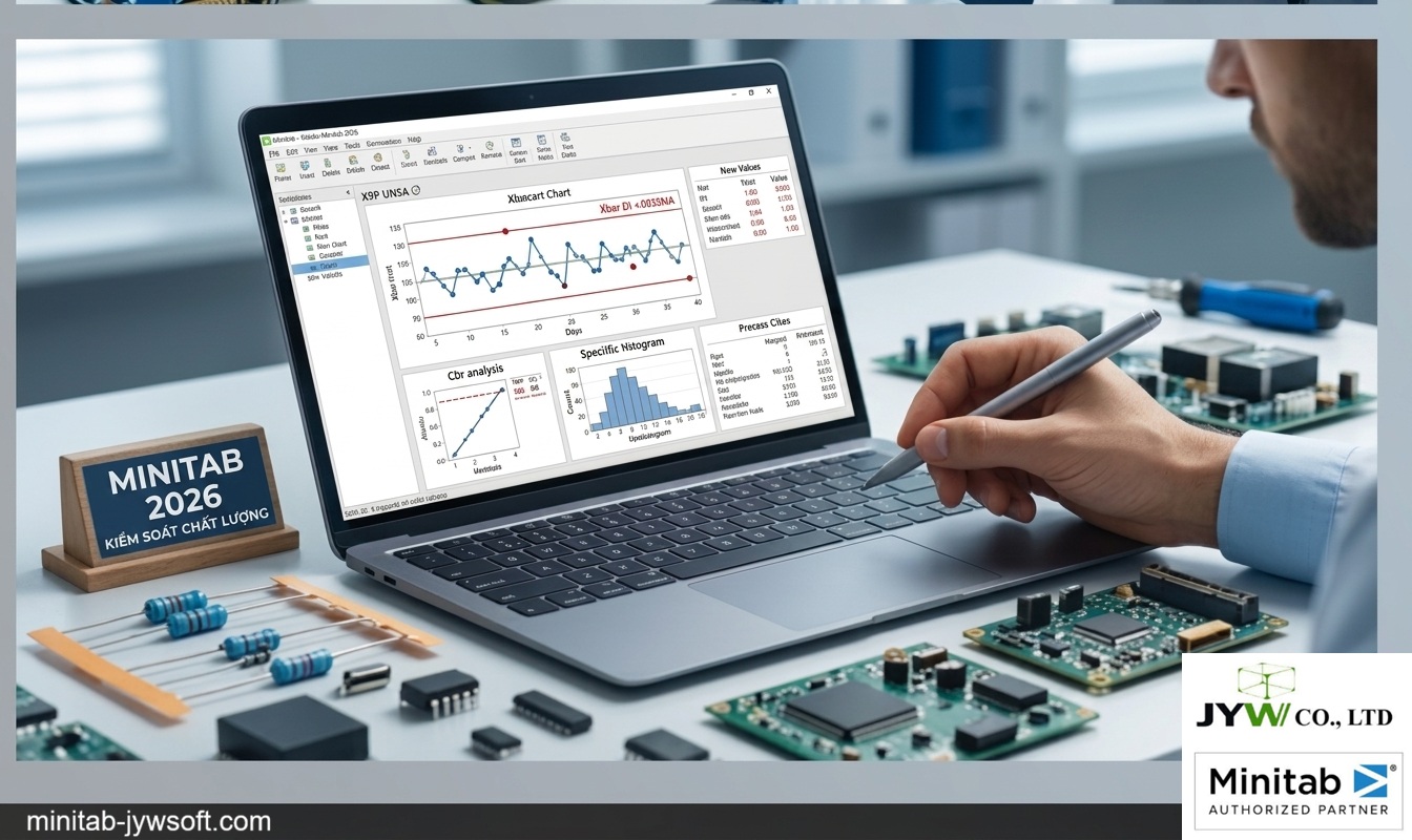 Ứng Dụng Phần Mềm Minitab Trong Kiểm Soát Chất Lượng Ngành Linh Kiện Điện Tử 2026