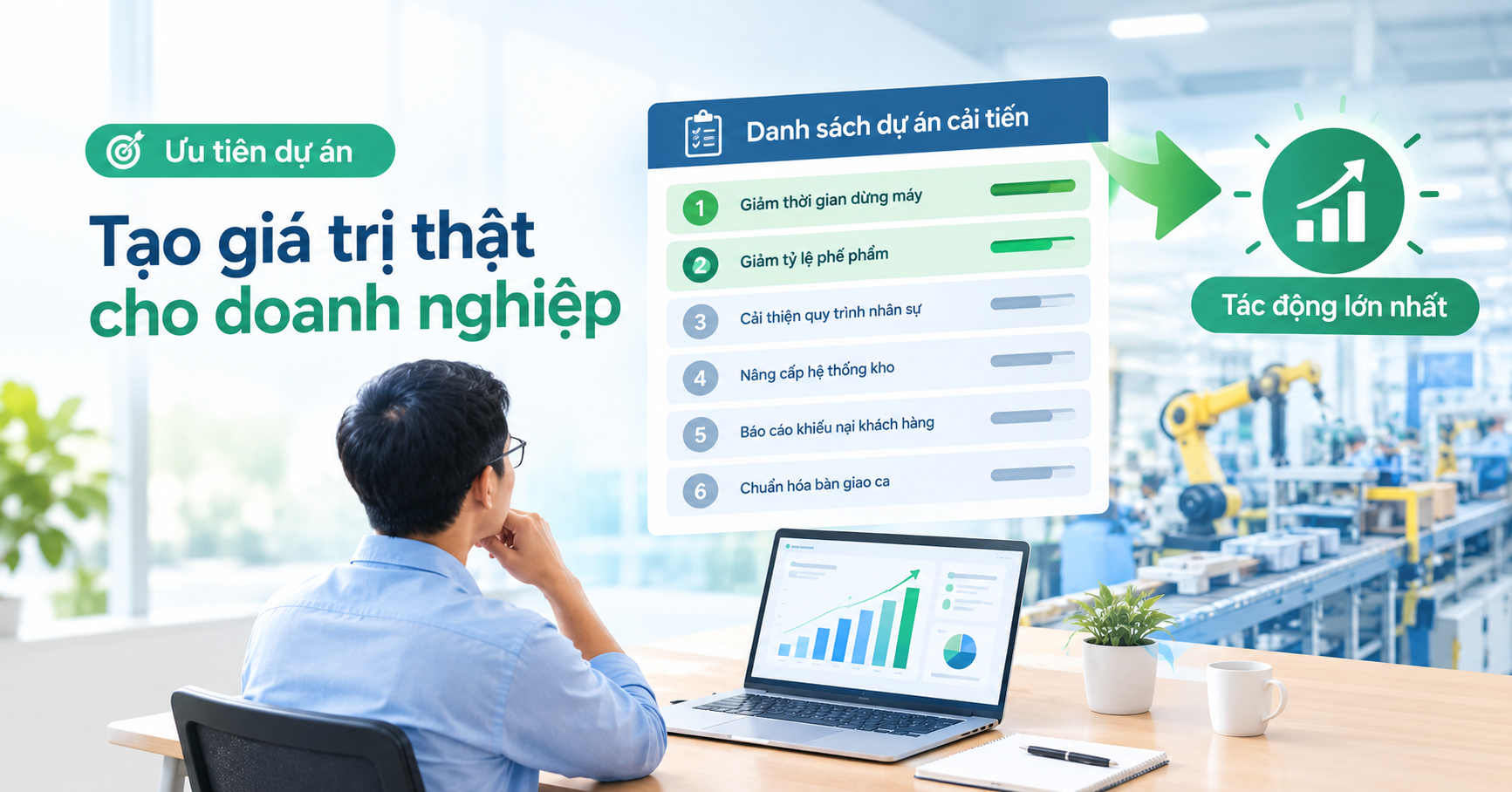 Cách ưu tiên dự án cải tiến liên tục với Minitab Engage